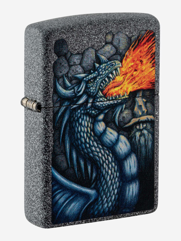 Зажигалка бензиновая ZIPPO 49776 Fiery Dragon, Серый