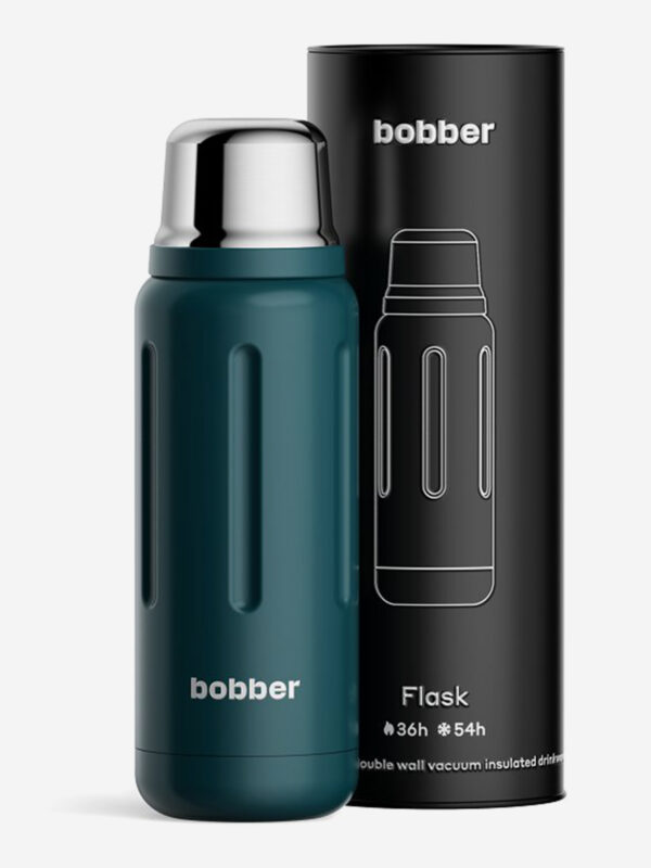 Термос вакуумный для напитков BOBBER Flask 770 мл, тепло до 36 часов, темно-бирюзовый, Синий