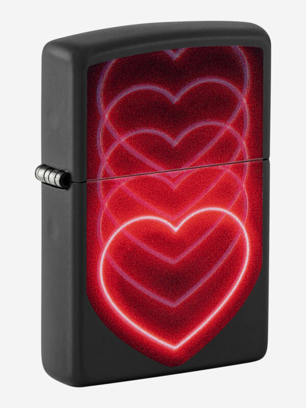 Зажигалка бензиновая ZIPPO 48593 Hearts, Черный