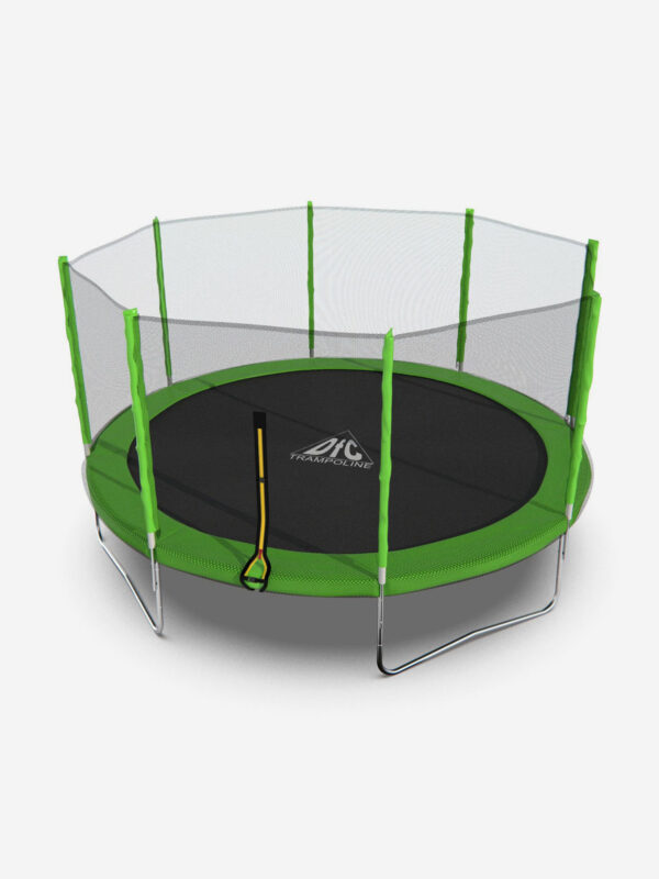 Батут DFC Trampoline Fitness с сеткой 14ft, Зеленый