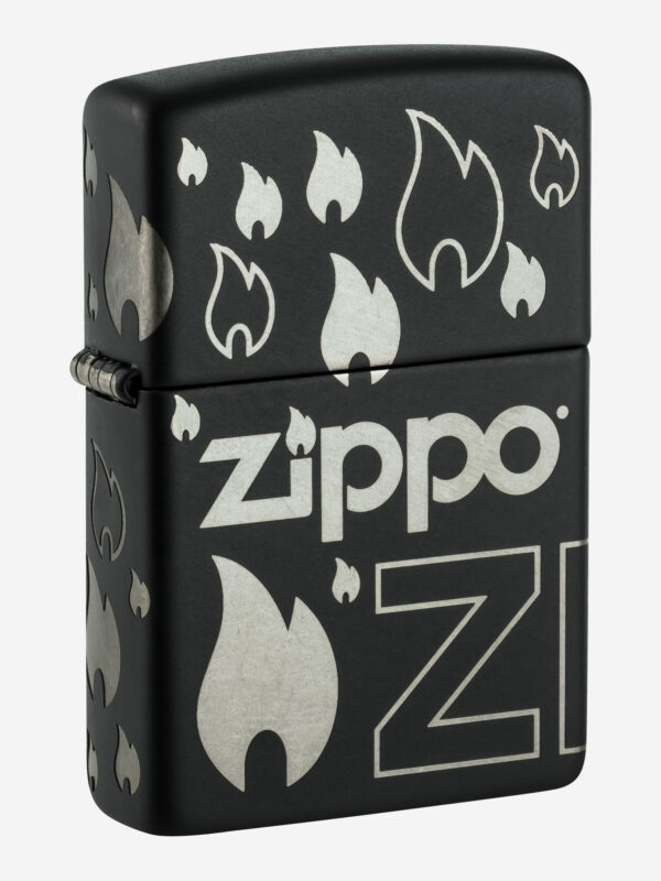 Зажигалка бензиновая ZIPPO 48908 Logo Design, Черный