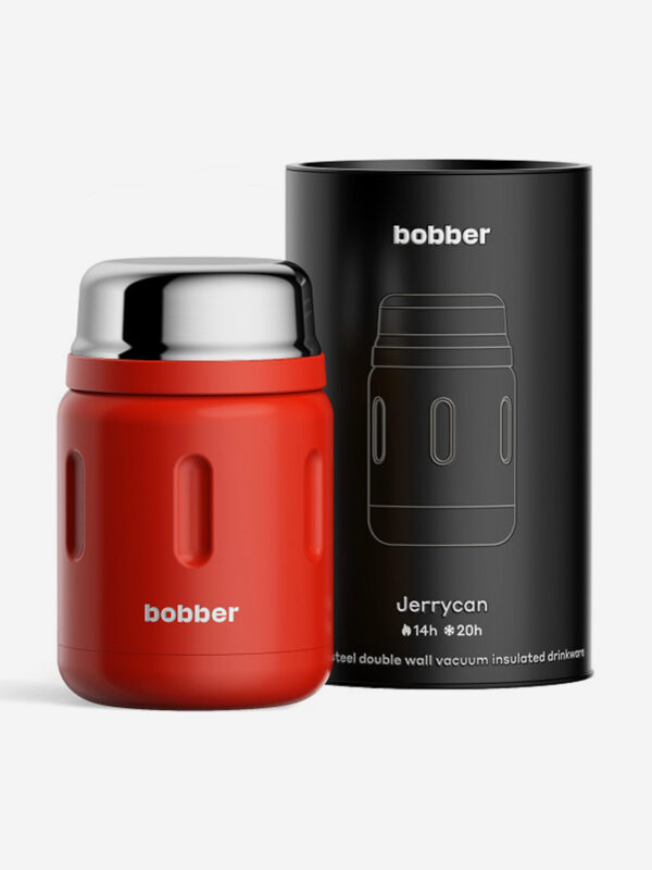 Термос вакуумный для еды BOBBER Jerrycan 700 мл, тепло до 14 часов, красный, Красный