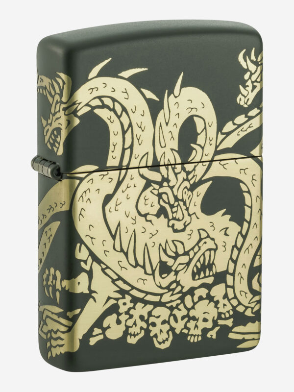 Зажигалка бензиновая ZIPPO 48907 Dragon, Зеленый