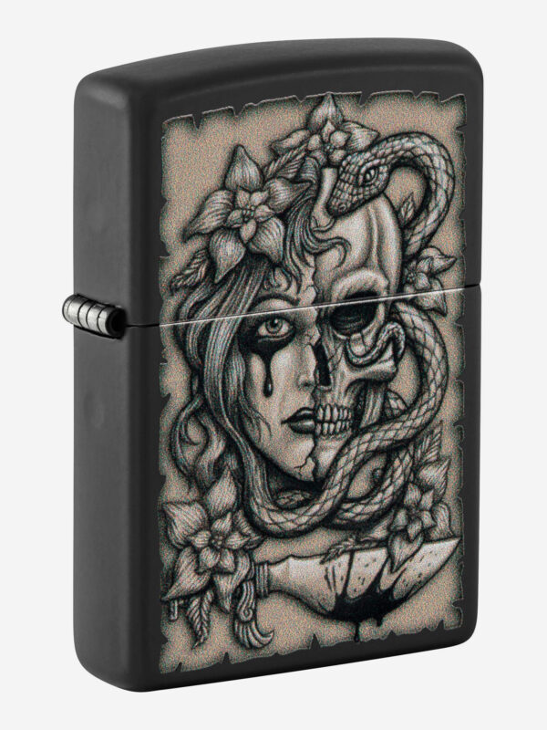 Зажигалка бензиновая ZIPPO 48616 Gory Tattoo, Черный