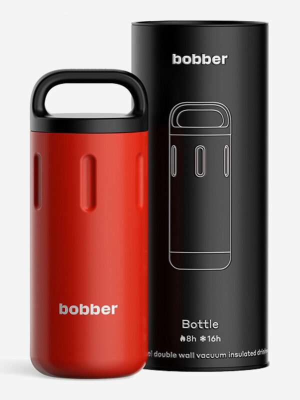Термокружка BOBBER Bottle с ручкой 590 мл, тепло до 8 часов, красный, Красный