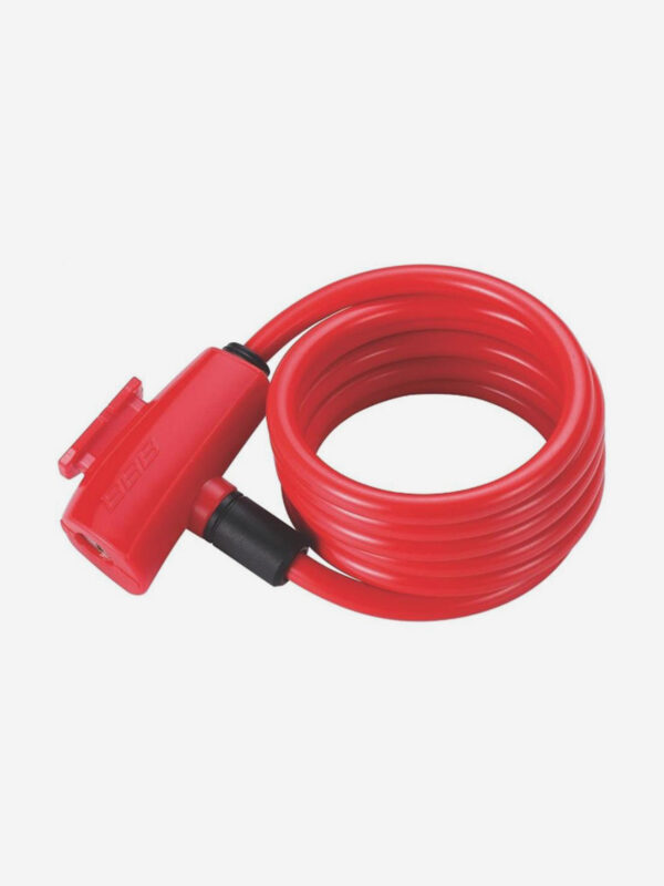Замок велосипедный BBB QuickSafe 8x1500mm Red, Красный