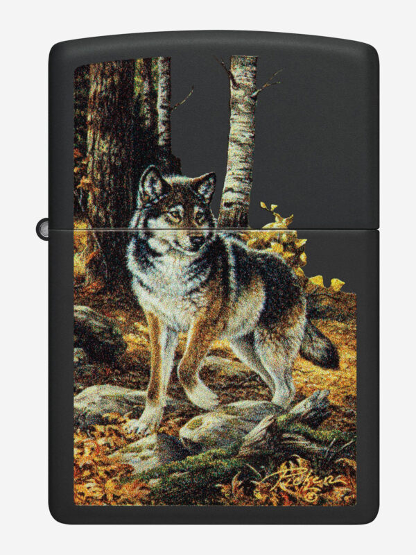 Зажигалка бензиновая ZIPPO 48970 Wolf Linda Picken, Черный