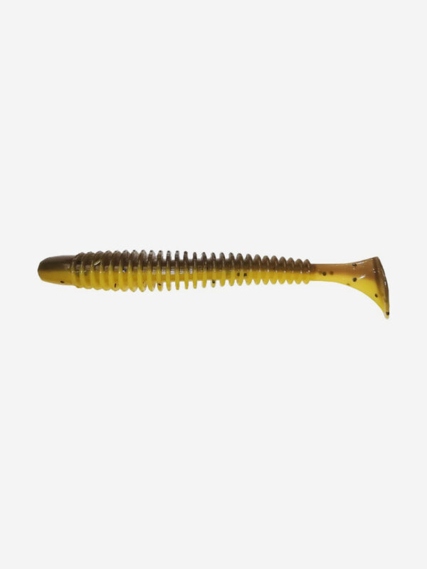 Силиконовая приманка Виброхвост SANSAN VIBRO RAKETA 89 (Col. 27 BROWN LIME SHAD), Мультицвет