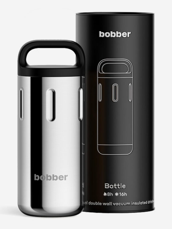 Термокружка BOBBER Bottle с ручкой 590 мл, тепло до 8 часов, зеркальный, Серебряный