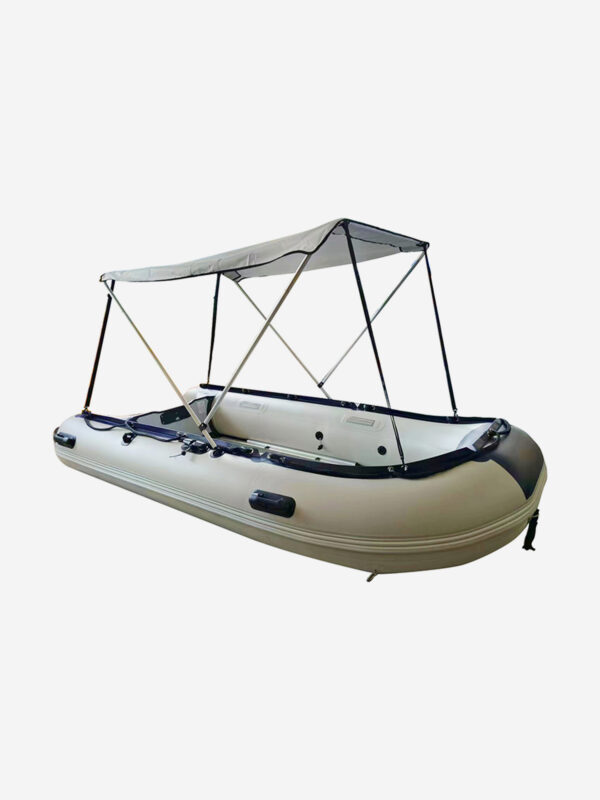 Надувная гребная лодка с крышей BOAT-D360II 360*170 см / Стандартный комплект / Вместимость 5+1 человек, Серый