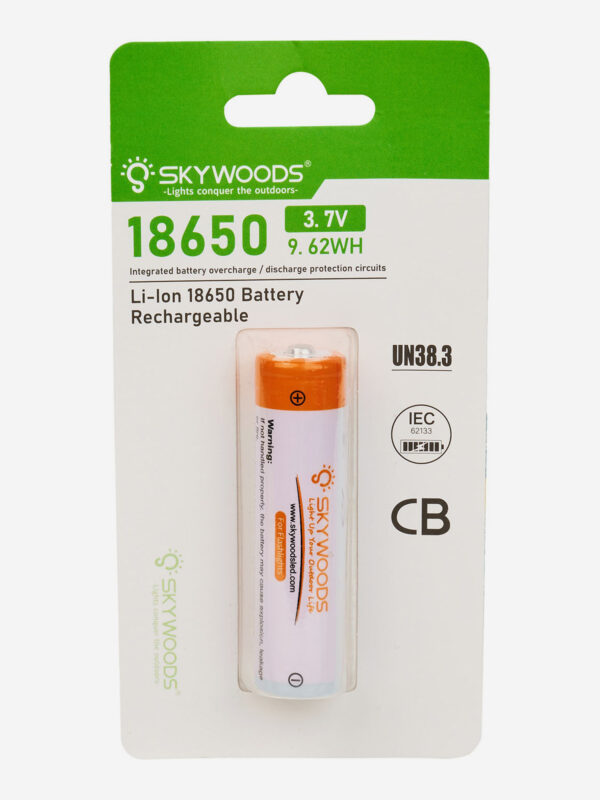 Аккумулятор SKYWOODS 18650, 2600mAh, 1000 циклов перезарядки, Бежевый