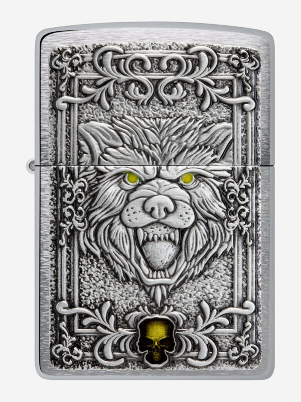 Зажигалка бензиновая ZIPPO 48690 Wolf Emblem, Серебряный