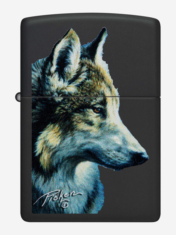 Зажигалка бензиновая ZIPPO 48598 Wolf Linda Picken, Черный