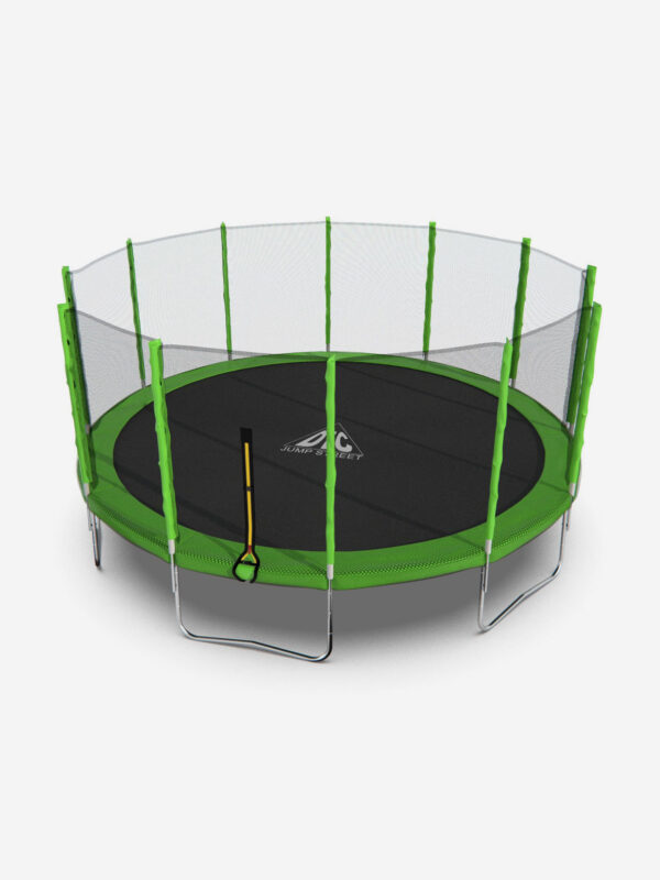 Батут DFC Trampoline Fitness с сеткой 16ft, Зеленый