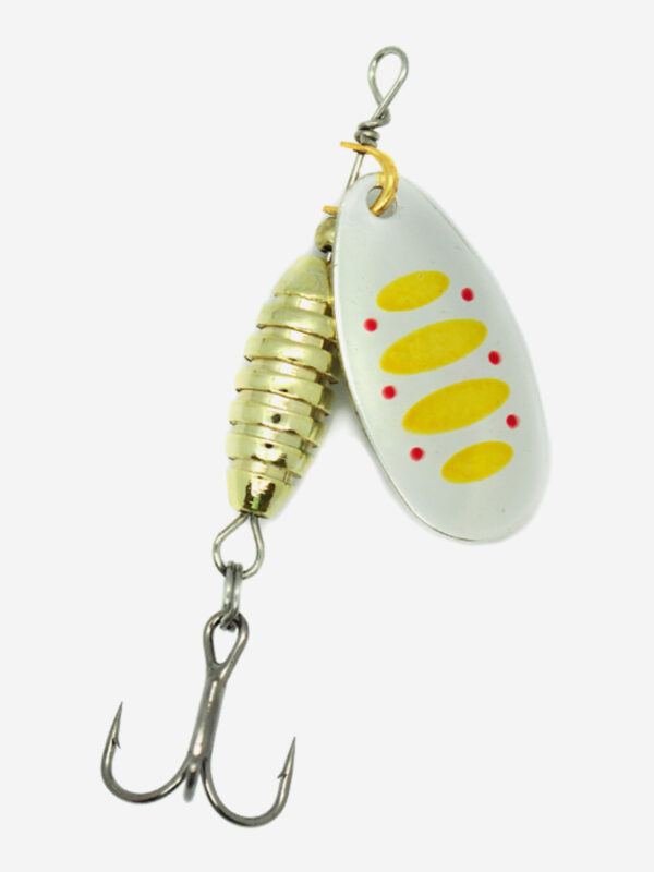 Блесна вращающаяся для рыбалки Mottomo Bug Blade #1 5.5g Silver 27. Приманка на щуку,окуня,форель., Серебряный