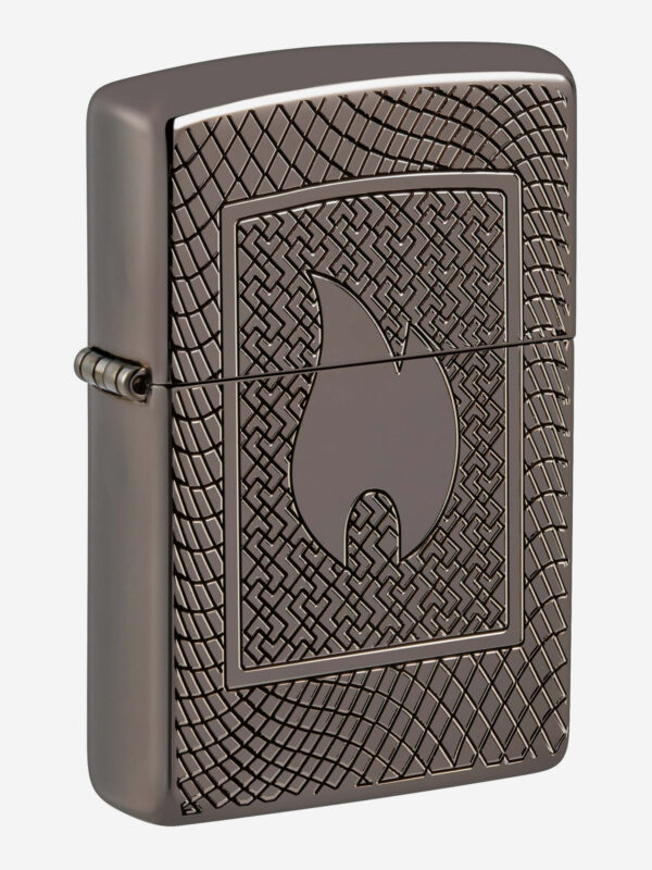 Зажигалка бензиновая ZIPPO 48569 Armor Flame Pattern, Черный