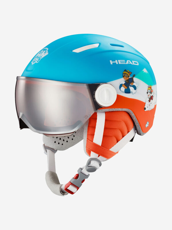 Шлем горнолыжный детский Head Mojo Visor PAW с визором S2 (VLT 20%), Синий