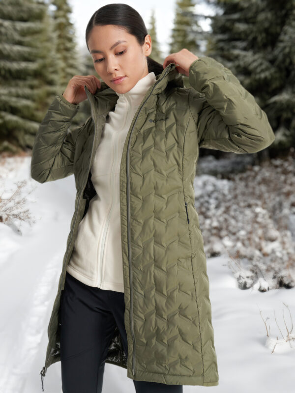 Пуховик женский Columbia Delta Ridge II Long Down Jacket, Зеленый