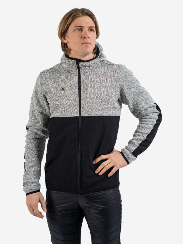 Кофта спортивная NoName Fleece Jacket UX 24 Grey Melange флисовая с капюшоном, Серый