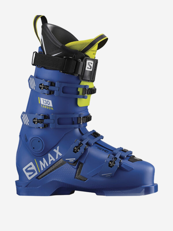 Горнолыжные ботинки Salomon S/Max 130 Carbon Raceblue/Acid Green 19/20, Синий