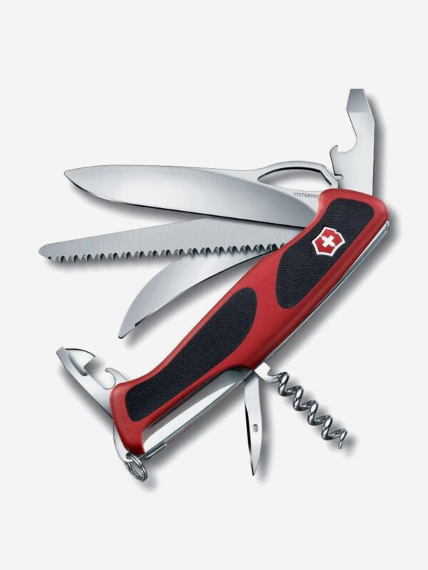 Складной нож Victorinox RangerGrip 57 Hunter, функций: 13, 130мм, красный / черный, коробка картонная, 0.9583.mc, Красный