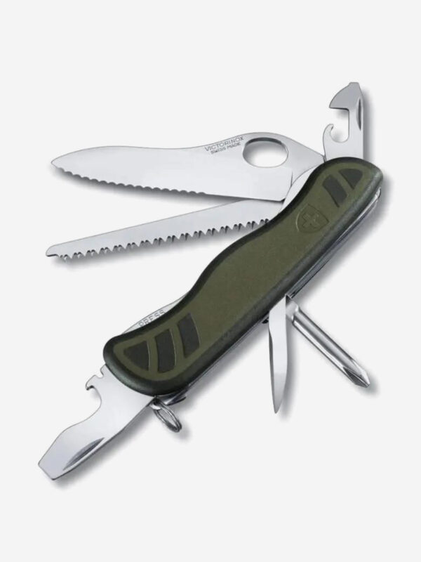 Складной нож Victorinox Military, функций: 10, 111мм, зеленый / черный, коробка картонная, 0.8461.mwch, Зеленый