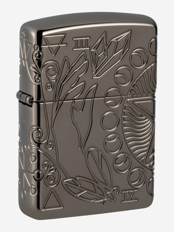 Зажигалка бензиновая ZIPPO 49689 Armor Wicca, Черный