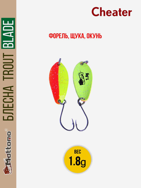 Форелевая рыболовная блесна Trout Blade Cheater 1.8g на щуку, Красный