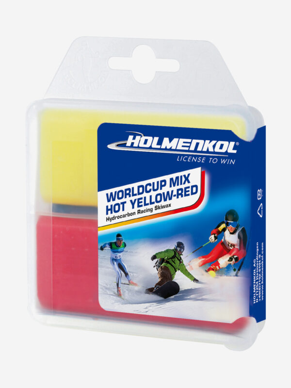 Мазь скольжения твердая для лыж и сноубордов Holmenkol Worldcup Mix HOT Yellow-Red, Мультицвет