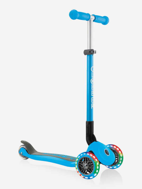 Самокат Globber PRIMO FOLDABLE LIGHTS, Голубой
