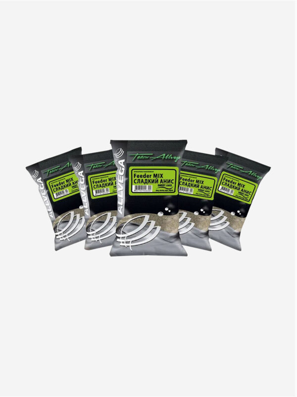 Прикормка ALLVEGA "Team Allvega Feeder Mix Sweet Anis" 1 кг (СЛАДКИЙ АНИС) 5 пакетов по 1 кг., Серый